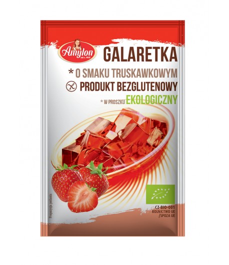 Galaretka wegańska o smaku truskawkowym bezglutenowa BIO - Amylon 40 g