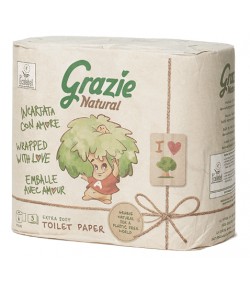 Papier toaletowy - Grazie Natural 4 rolki 3 warstwowy