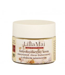 Antyoksydacyjny krem niacynamid+kwas hialuronowy z olejkiem jaśminowym - Lilla Mai 50 ml