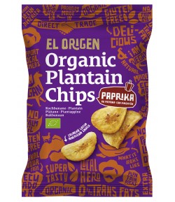 Chipsy z Plantana paprykowe bezglutenowe BIO - EL ORIGEN 80g