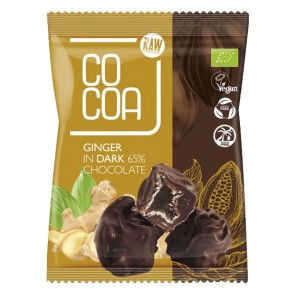 Imbir kandyzowany w ciemnej czekoladzie BIO - COCOA 70g