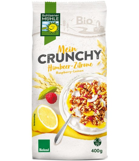 Crunchy Jogutrowo-Cytrynowe z Malinami BIO - BOHLSENER MUEHLE 400g