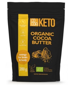 Tłuszcz kakaowy KETO bezglutenowy BIO - COCOA 200g