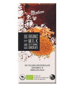 Czekolada mleczna z kawałkami karmelu i solą z Pakistanu BIO - MEYBONA 100 g