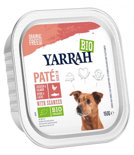 Pasztet z Kurczaka i Łososia z Algami morskimi BIO (dla psa) - YARRAH 150 g