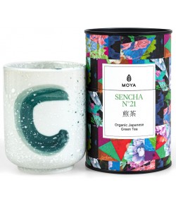 Zestaw herbata zielona SENCHA JAPOŃSKA BIO 60g & kubek ceramiczny KANA - MOYA MATCHA