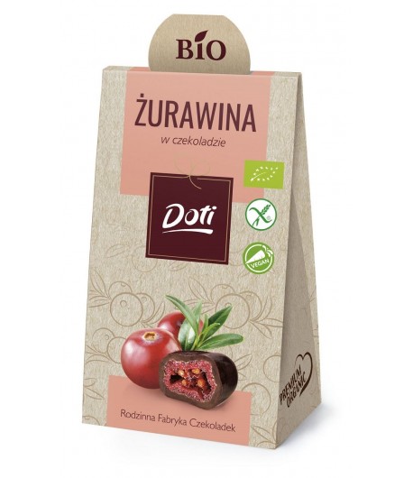 Żurawina w czekoladzie gorzkiej bezglutenowa BIO - DOTI 50 g