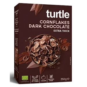 Płatki kukurydziane w polewie z ciemnej czekolady bezglutenowe BIO - TURTLE 250 g